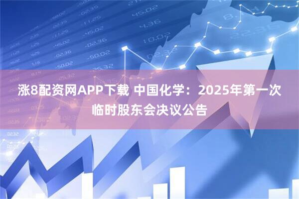 涨8配资网APP下载 中国化学：2025年第一次临时股东会决议公告